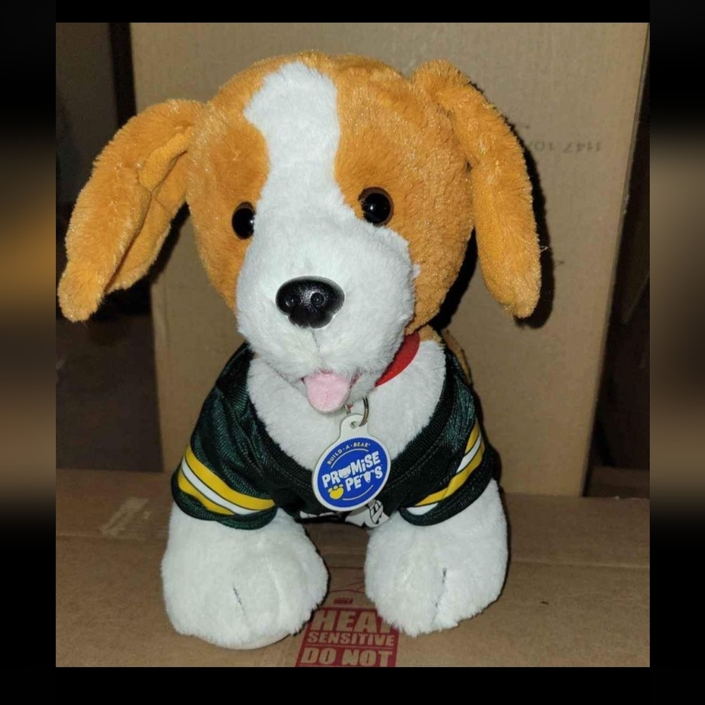Green Bay Packers Pet - Build A Bear Workshop Promise Pets White, Brown & Black